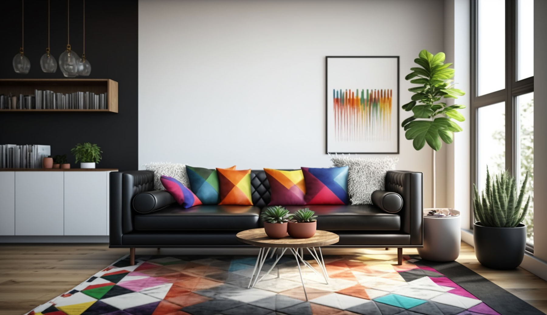 Modern domestic room with elegant home interior design ,generative AI